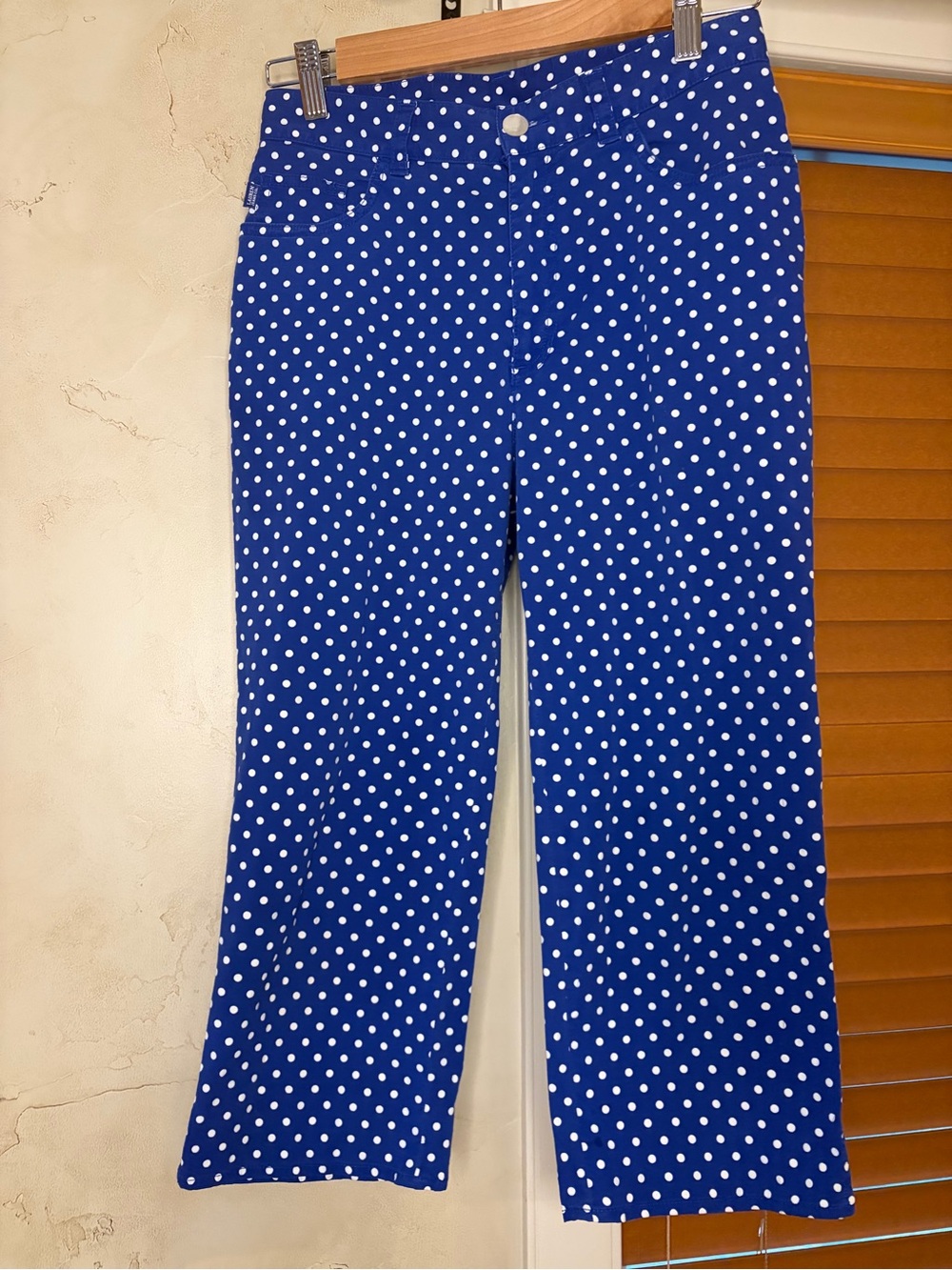 Lauren Ralph Lauren Royal Blue Polka Dot  Capri Pants